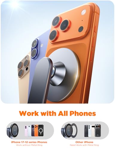 2026 Upgrade 360° Magnetic Golf Cart Phone Holder for iPhone [1s Snap], Golf Gifts for Fathers Day Birthday Gift for Men Husband Him Boyfriend Grandpa, Golf Accessories Fit EZGO Yamaha Club Car