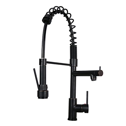 RAINMAX Kitchen sink faucet with Single Handle, Oil Rubbed Bronze, Pre-rinse 2 Mode Sprayer, Heavy-duty, Lavatory, Bathroom, Vanity,Outdoor, Best Commercial, UPC NSF AB1953 Compliant(RAN-A-057)