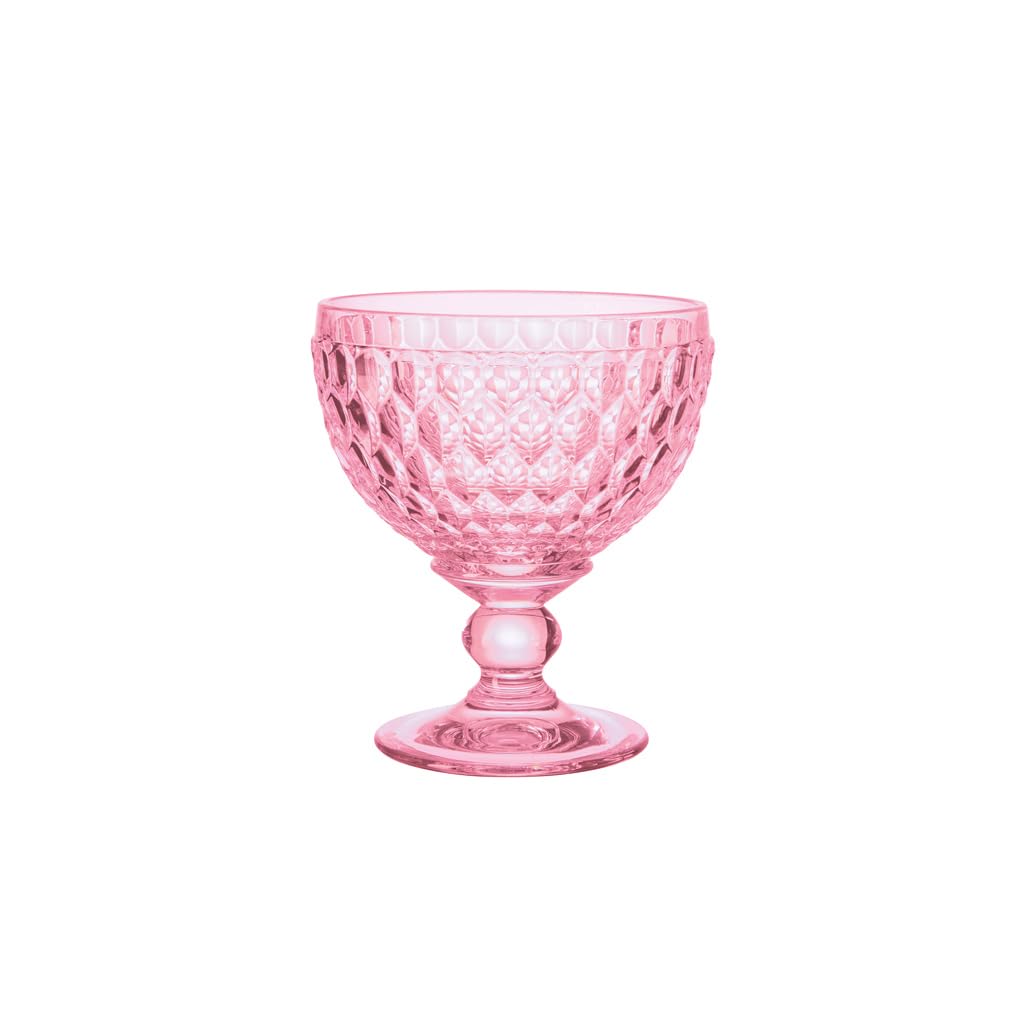 Villeroy & Boch - Boston col. Rose Sparkling Wine Coupe, Extravagant, Beautifully Shaped Glass for Sparkling Wine or Champagne, Crystal, Pink, 400 ml