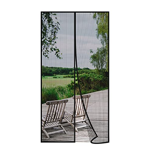 Risareyi Magnet Fliegengitter Balkontür Ohne Bohren 75x250cm, Schwarz