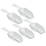 OUNONA 5pcs Mini Clear Plastic Ice Scoop Shovel Scoopers,Bar Ice Scoop, Dry Bin Scoop, Dry Goods Scoop, Candy Scoop, Spice Scoop