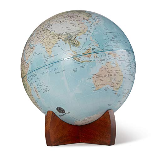 10" Pick Up Retro World Globe on Wooden Stand