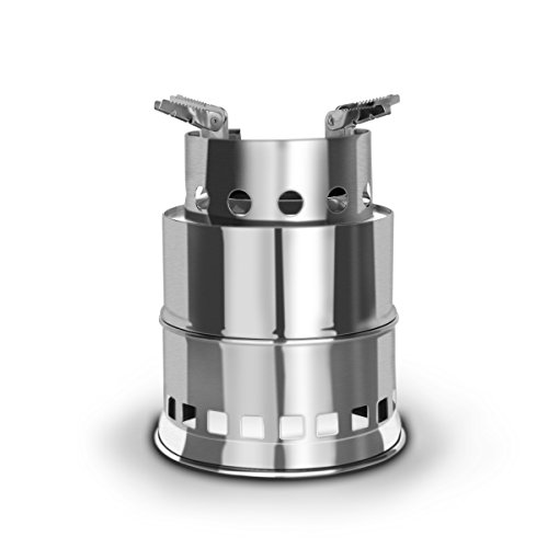 ALLOMN Portable Stainless Steel Wood Solid Fuel Burning Camping Stove Collapsible Can for Outdoor Backpacking Cooking - Thumbnail 7
