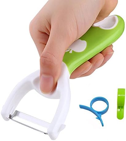 Ofcose Y Peeler (（1X White-Green Y Peeler + free gifts of 2 X Random Color Orange Peelers）Apple Potato Kiwi Vegetable and Fruit Peeler )