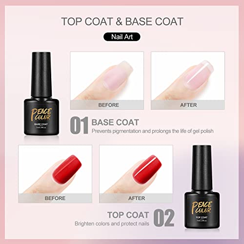 Gel Nail Polish Set with Top Base Coat 18 Colors Fall Winter Gel Polish Glitter Pink Purple Brown Glossy Soak Off Nail Gel Polish Starter Kit Nail Art Collection Gifts for Women Girls DIY Home Salon
