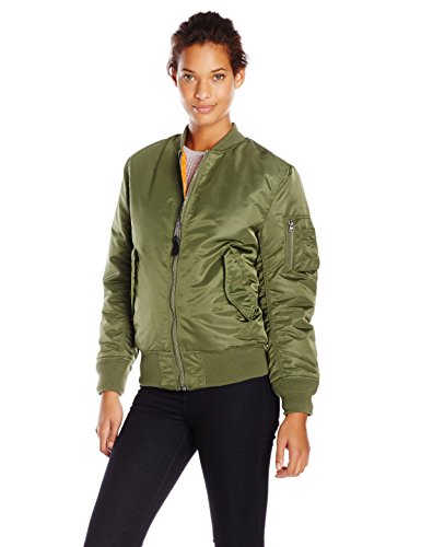 Alpha Industries Women's Ma-1 Flight Nylon Reversible Bomber Jacket, Sage, X-Large