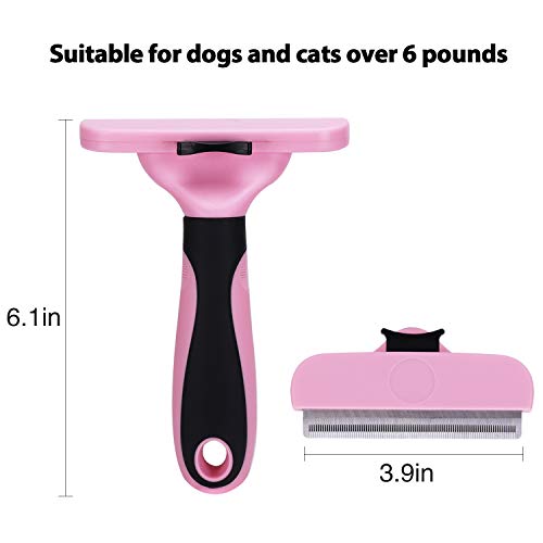 Hesiry Pet Dogs & Cats Grooming Brush for De-Shedding with Self Cleaning, Remove Pets Matted Short and Long Hair