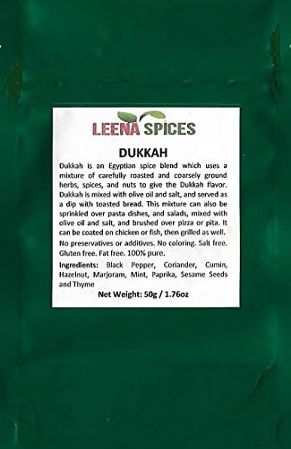 Leena SpicesEgyptian Dukkah Seasoning โ Nut And Spice Blend โ Gluten Free Mix โ No Salt Or Color - Made From Authentic And Pure Quality Products.