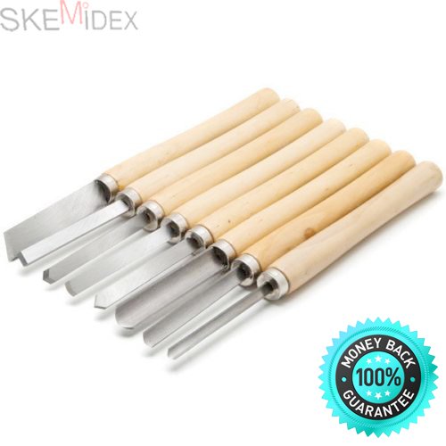 SKEMiDEX---8pc Wood Lathe Chisel Turning Tool set Woodworking Gouge Skew Parting Spearpoint. Great for the professional or beginner, it is perfect for carving and cutting wood