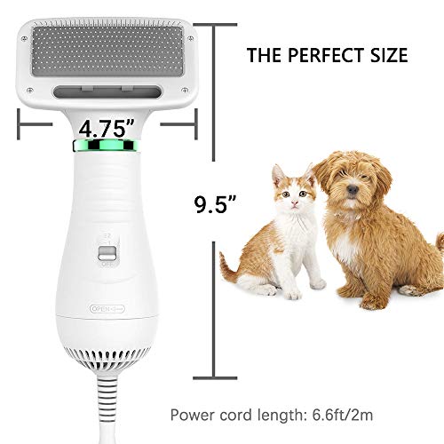 Dog Hair Dryer Pet Dryer Professional Grooming Blower Dog Slicker Brush for Medium Pet Small Dog