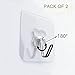 FLEEMY Stainless Steel Hook Endurable Seamless with Super Strong Clear Adhesive Tape for Hanging Photo Frame to Wall Bricks of Kitchen Living Room Bathroom(Pack of 2)