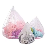 Nubstous 3PC Reusable Mesh Laundry Bags Drawstring Laundry Washing Bag for Bra Lingerie Baby Clothes Socks Tights