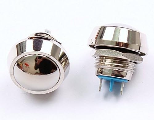 [2 pieces] IP65 conformance waterproof momentary push switch 12 mm pin terminal stainless steel L863