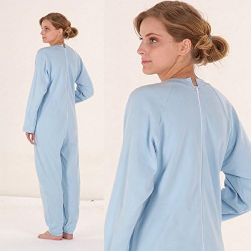 Soft Comfort 100% Cotton Long Sleeve, Long Leg Plain Blue T56/58