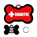 Customized Medical Alert DIABETIC Pet Tag - Bone Shape Dog Tag