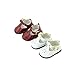 #17 2 Pack of Mary Janes with Buckle: Burgundy and White-Fits 18
