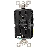 Leviton WR599-E 15-Amp 125-Volt SmartLock Pro Slim Weather-Resistant GFCI Receptacle, Black