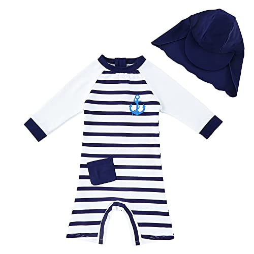 upandfast Baby/Toddler One Piece Zip Sunsuits with Sun Hat UPF 50+