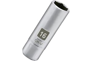 LAINLOY 1PCS Magnetic Spark Plug Socket, Powerful Magnet Retains Spark Plugs, Chrome Vanadium Steel Spark Plug Socket (16mm)