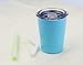 Colorful PoPo Kids Stainless Steel Cup Lovely Small Rambler Tumbler Sippy Cup with Lid and Silicone Straw, 8.5 OZ (1, Teal)
