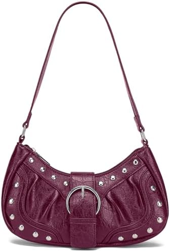 Amazon.com: Y2k Purse Black Punk Shoulder Bag with Silver Buckle