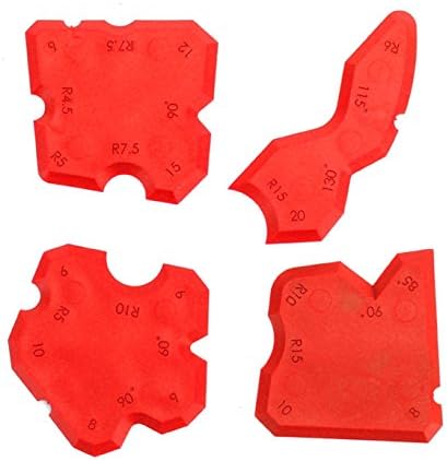 Fladess Caulking Tool Kit Joint Sealant Rubber Grout Remover Scraper Red.Set of 4