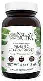 Natural Nutra Pure Vitamin C Crystal Powder from Ascorbic Acid, Non GMO, Potent and Premium Grade, Vegan and Vegetarian, Herbicide, Pesticide and Soy Free, Scoop Included, 4 Oz