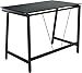 OneSpace Contemporary Glass-Top Desk for Small Spaces, Small Writing Desk, Black