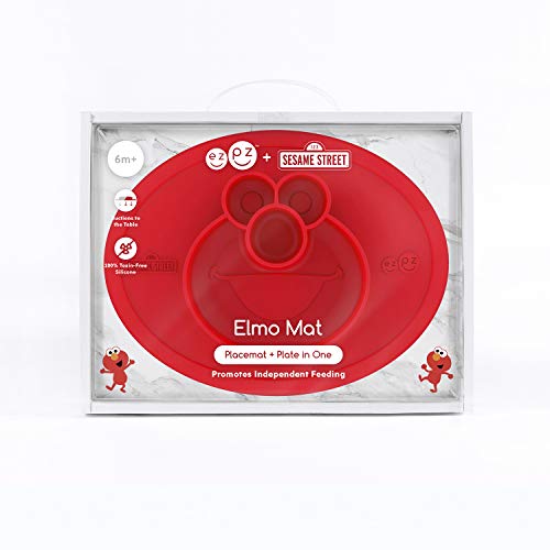 ezpz Sesame Street Elmo Mat (Red) 100 Silicone Suction Plate with