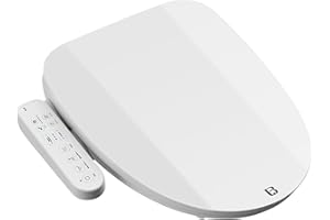 Bejoan FN1 Electronic Bidet Seat Elongated, Smart Toilet Bidet Seat, Bidet Attachment for Toilet Warm Water, Warm Air Dryer, Rear and Front Wash, LED Light