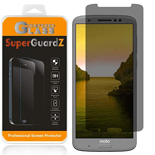 for Motorola Moto G6 Tempered Glass Screen Protector [Privacy Anti-Spy], SuperGuardZ, 9H Anti-Scratch, 2.5D Round Edge, Anti-Bubble [Lifetime Replacements] + 2 Stylus Pen