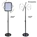 AkTop Adjustable Poster Sign Stand, 8.5 X 11 Inch Heavy Duty Pedestal Floor Standing Sign Holder, Black Snap-Open Aluminum Frame with Safety Rounded Corner