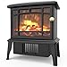 OPOLAR Mini Portable Electric Fireplace Heater, Small Desktop Space Heater with Realistic Log Fuel Effect, Space-Saving, Over-Heating Protection, A Perfect Decoration for Home Office-500W