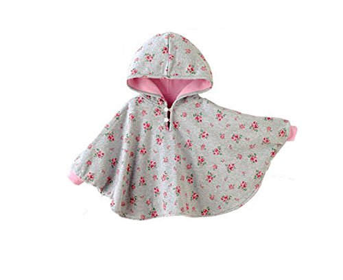 Winter Warm Double-side Wear Hood Cape Poncho Coat for toddler baby Girs Boys