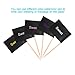 Tatuo 100 Pieces Blank Toothpick Flags Black Flag Cupcake Toppers Cheese Markers Fruit Cocktail Sticks Flag Topper for Party Cake Food Cheeseplate Appetizers
