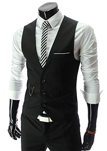 PXS Vest V-Neck Sleeveless Slim Fit Jacket Men Business Waistcoat