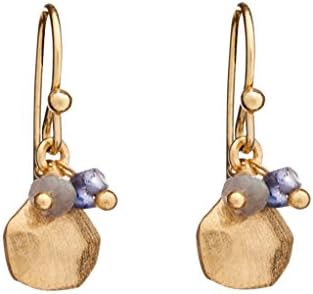 Azuni London Alaya Drop Earrings in Gold with Labradorite and Iolite