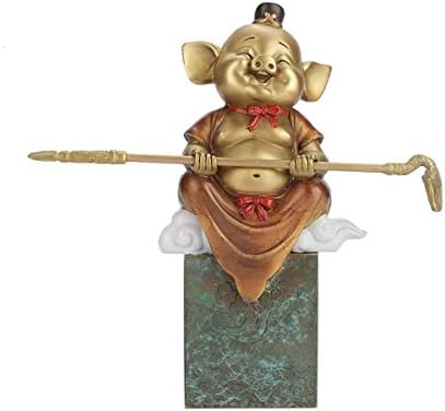 小物置き 面白 プレゼント セラミックオーナメント 純銅ゾディアック豚八リングラッキー ゴールド豚装飾品 ホーム リビングルーム ポーチ ワイン内閣 オフィスの装飾工芸 復興gaozhao 0 90 0ミリメートルの伝統的なcra 記念日贈り物 園芸用品 Dcwitness Org