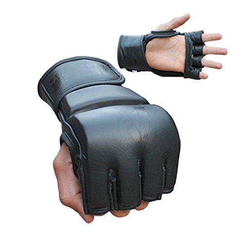 NEW COLORS! Anthem Athletics PREDATOR MMA Gloves - Training, Kickboxing, Striking, Muay Thai, Grappling, UFC, Boxing, BJJ, 100% Highest Grade Leather - Gunmetal Black - Large