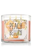 1 X Bath & Body Works 3 Wick Candle 14.5 Oz White Barn Peach Bellini