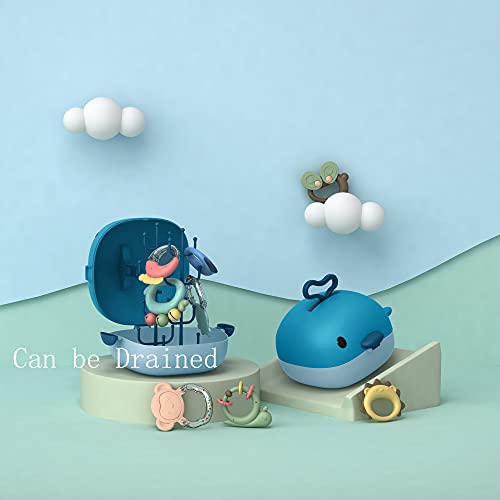 YKiMi 13pcs Baby Rattle Toys, Baby Rattle Sets Teether Rattles Toys, Spin Rattle Toy Early Educational Toys with Whale Storage Box Gifts Set for 0, 3, 6, 9, 12 Months Newborn Infant Baby, Girl, Boy