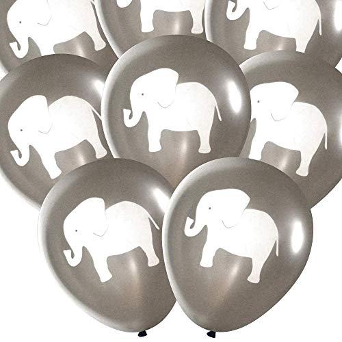 Elephant balloons (16 pcs) by Nerdy Words (Grey)