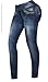 Laty Rose Women Skinny Ripped Distressed Destroyed Jeans Butt Lifter Mid Rise Wide Waistband Denim Pants Pantalones Colombianos Levanta Cola Blue 7