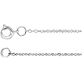 Sonia Jewels Solid 10k White Gold 1mm Adjustable Diamond-Cut Cable Chain Necklace Adjustable 16" to 18"