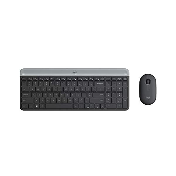 Logitech MK470 Slim Wireless Keyboard and Mouse Combo - Modern Compact Layout, Ultra Quiet, 2.4 GHz USB Receiver, Plug n…
