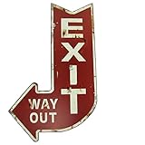 Large EXIT WAY OUT Home Theater Wall Arrow Sign