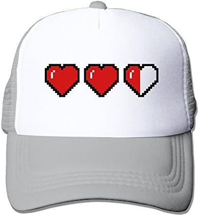 Pixel Life Adjustable Trucker Cap Mesh Hat For Unisex Ash