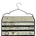Btromeshy Hanging Jewelry Organizer,Double Sided 56 Pockets & 9 Hook and Loops for Holding Jewelry (Beige)