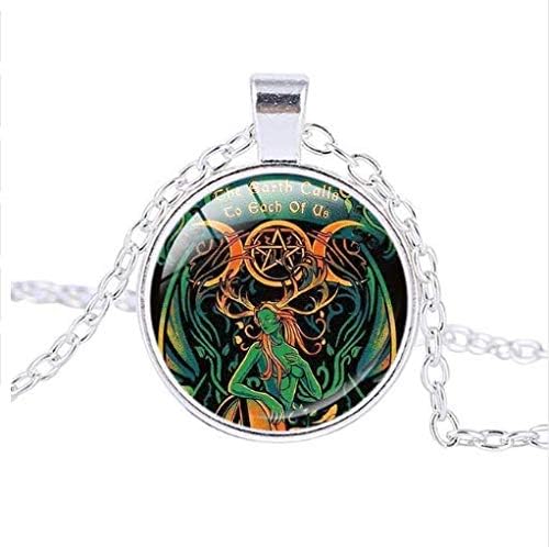 Triple Moon Witches Necklace, Goddess Witchcraft Vintage Pendant Necklace Jewelry