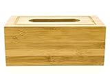 Intriom Bamboo Tissue Cover for Bathroom Dining Table Bedroom Office, Fits Kleenex 160 Count (Rectangle)